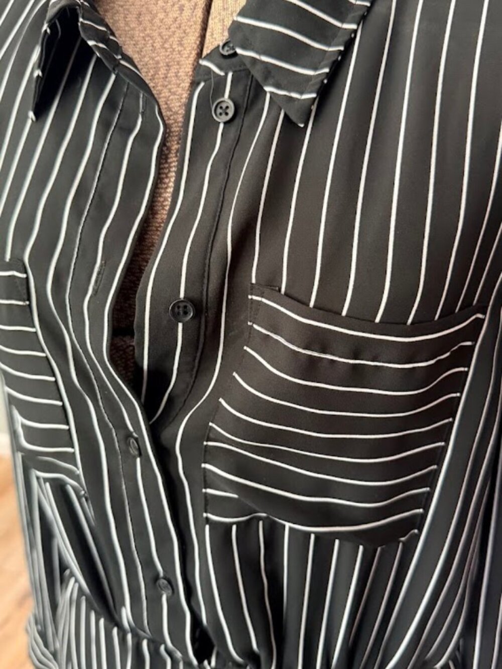 Who What Wear Striped Long-Sleeve Shirt Dress Size XL - Picture 3 of 8